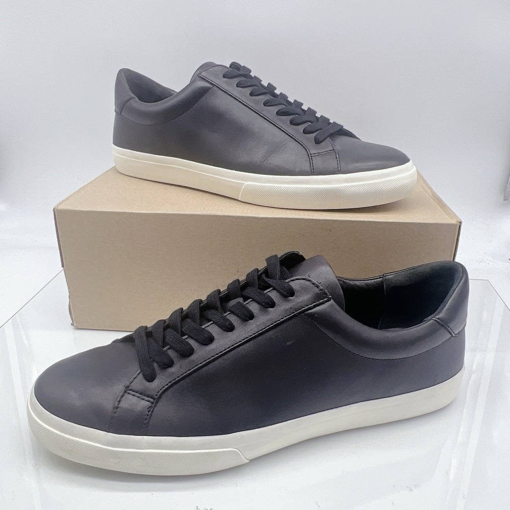 Vince Fulton Men's Low Top Fashion Sneakers Black Leather Lace Up Size US 13